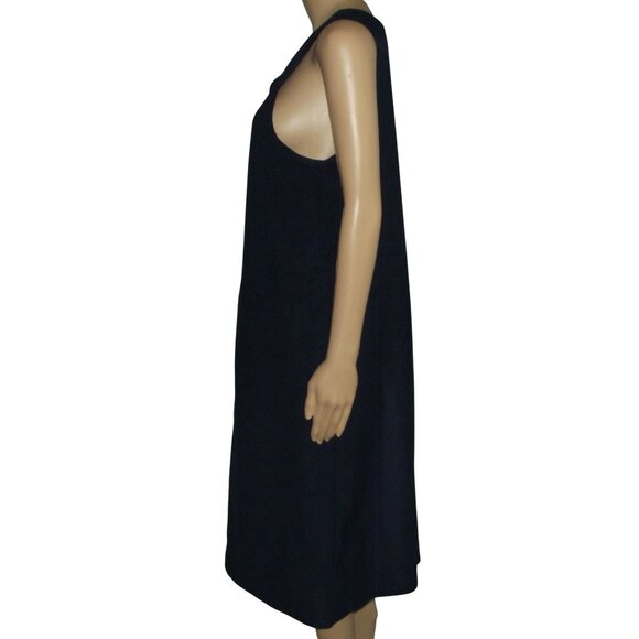 Southern Lady Jumper Dress Womens MP medium petite Navy Blue Long Midi corduroy - Picture 7 of 10